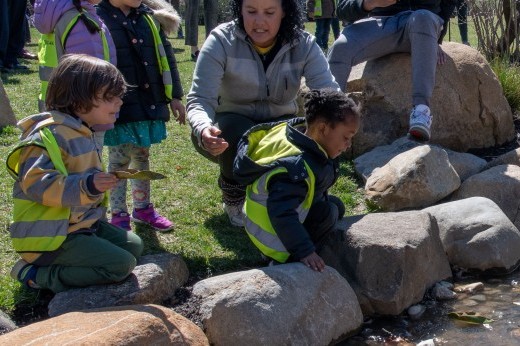 children near a stream